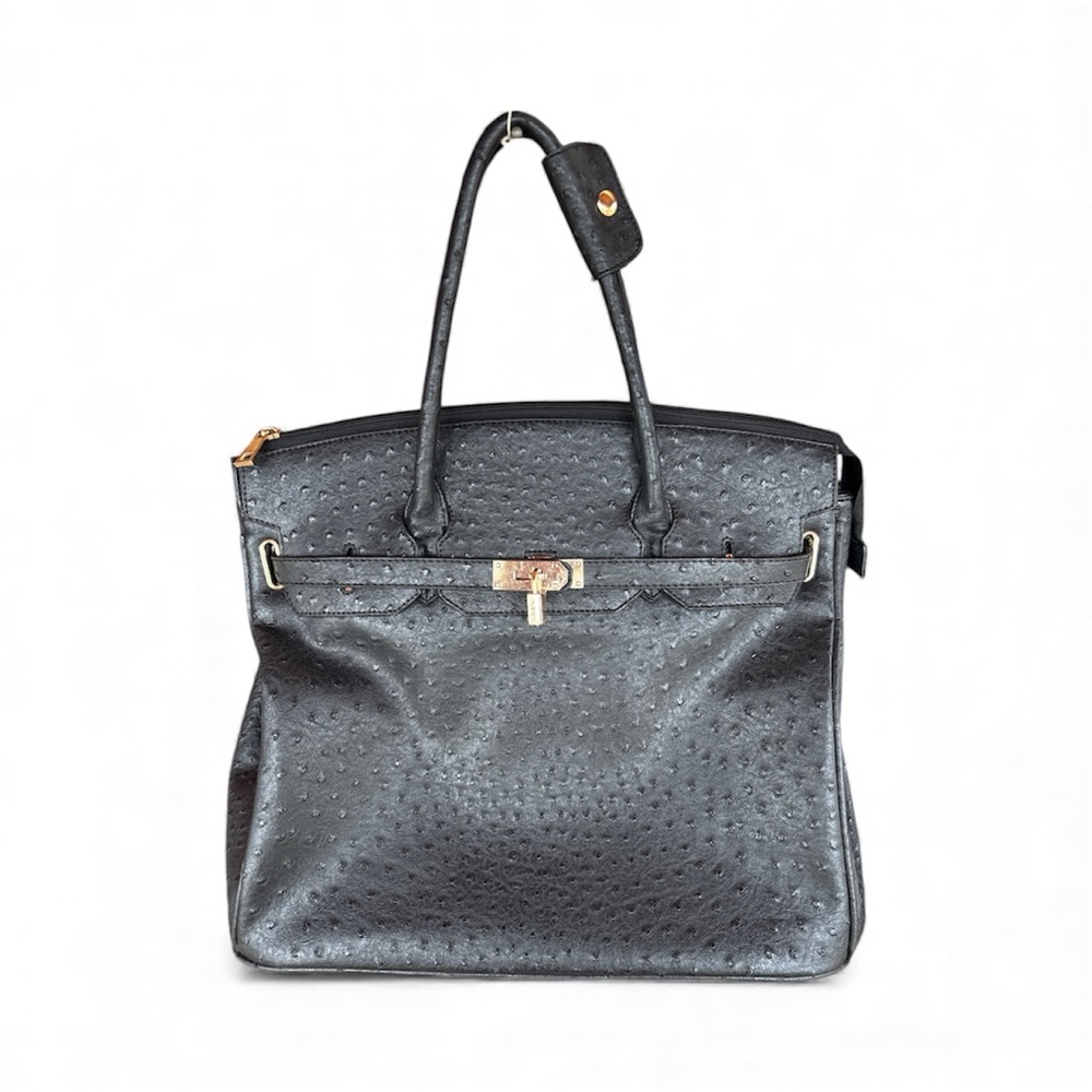 Neiman Marcus Black Textured Laptop Bag